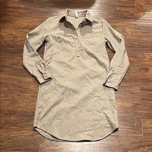 Wool Blend Long Sleeve Tan Dress